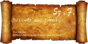 Szilvágyi Fanni névjegykártya
