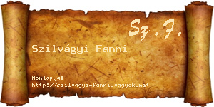 Szilvágyi Fanni névjegykártya